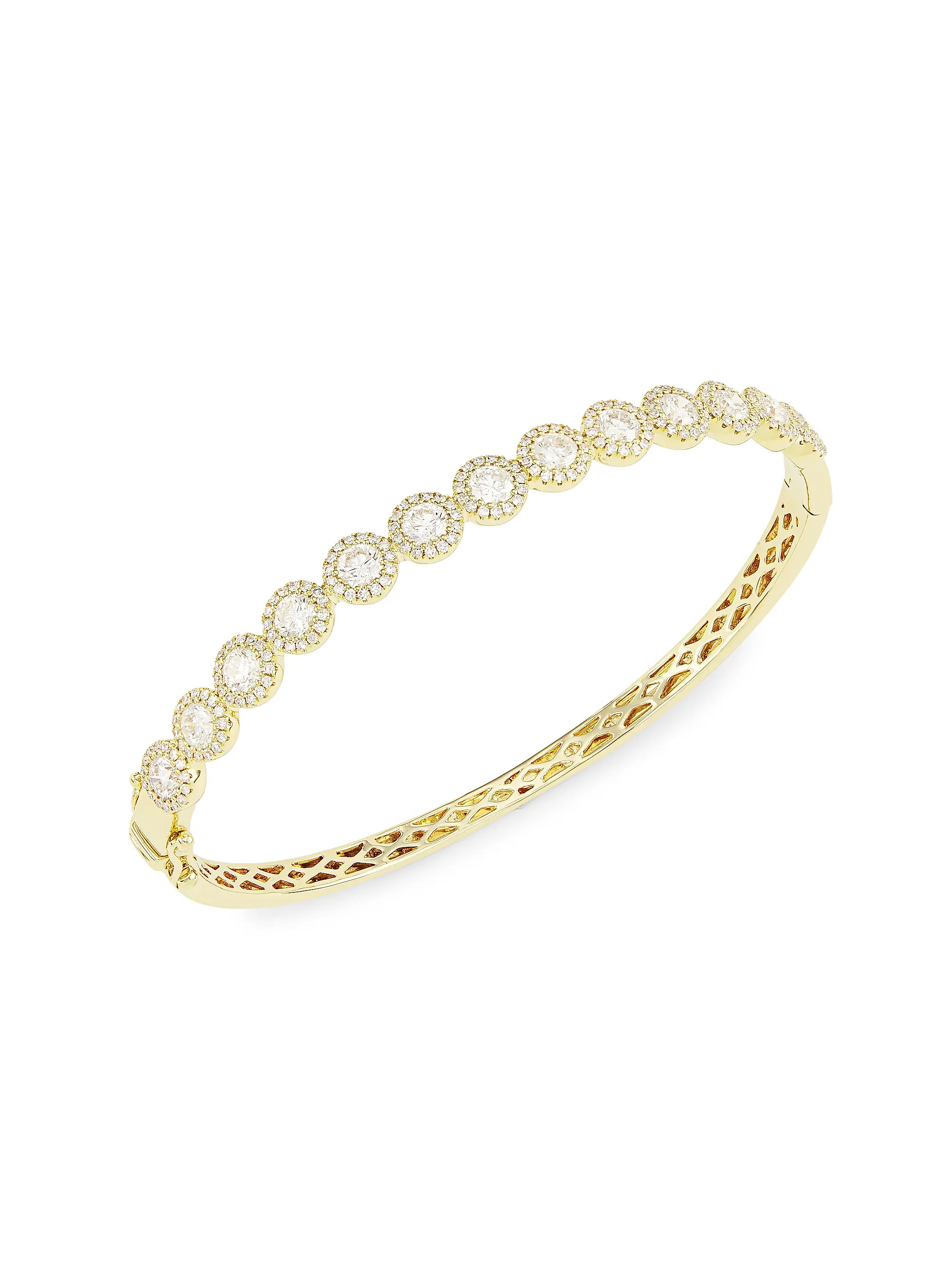 14K Yellow Gold & 3.17 TCW Diamond Bangle | Saks Fifth Avenue