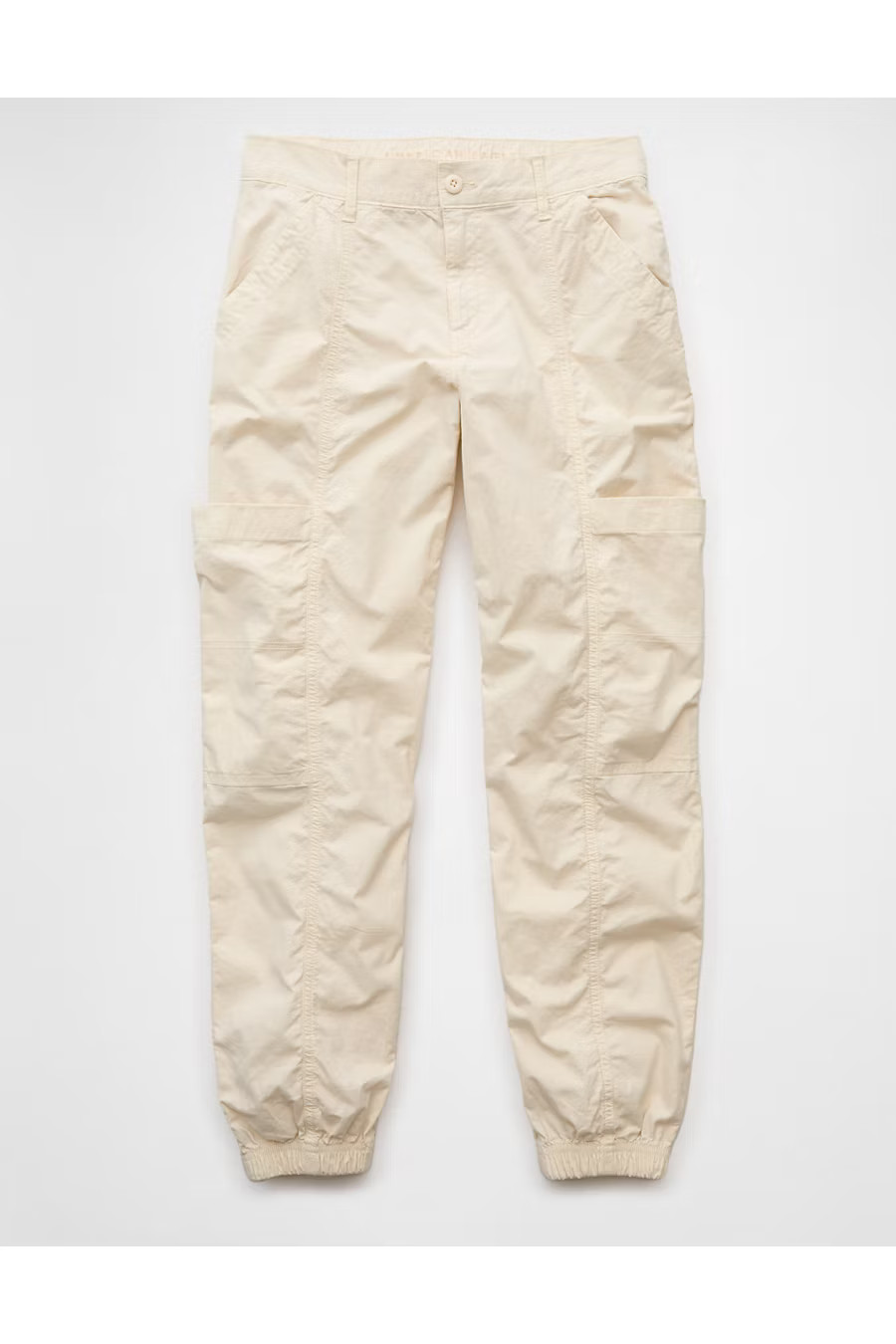 AE Snappy Stretch High-Waisted Baggy Cargo Jogger Women's Bone Khaki 0 Regular | American Eagle Outfitters (US & CA)