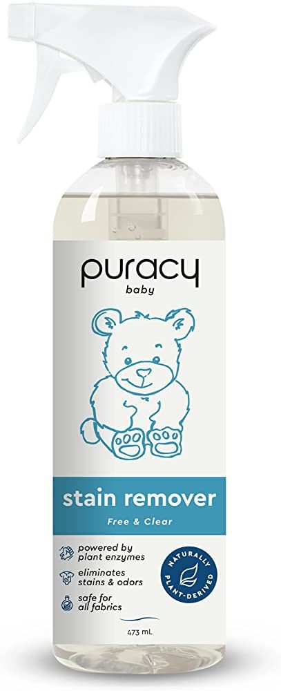 Puracy Natural Baby Laundry Stain Remover, Enzyme Odor Eliminator, Free & Clear, 16 Ounce | Amazon (US)