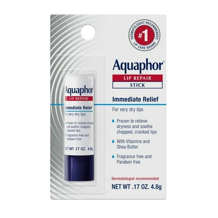 Aquaphor Lip Repair Stick for Dry Chapped Lips, Lip Balm with Shea Butter, 0.17 oz | Walmart (US)