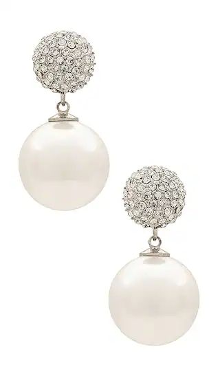 Pearl Drop Earring in Pearl & Silver | Revolve Clothing (Global)