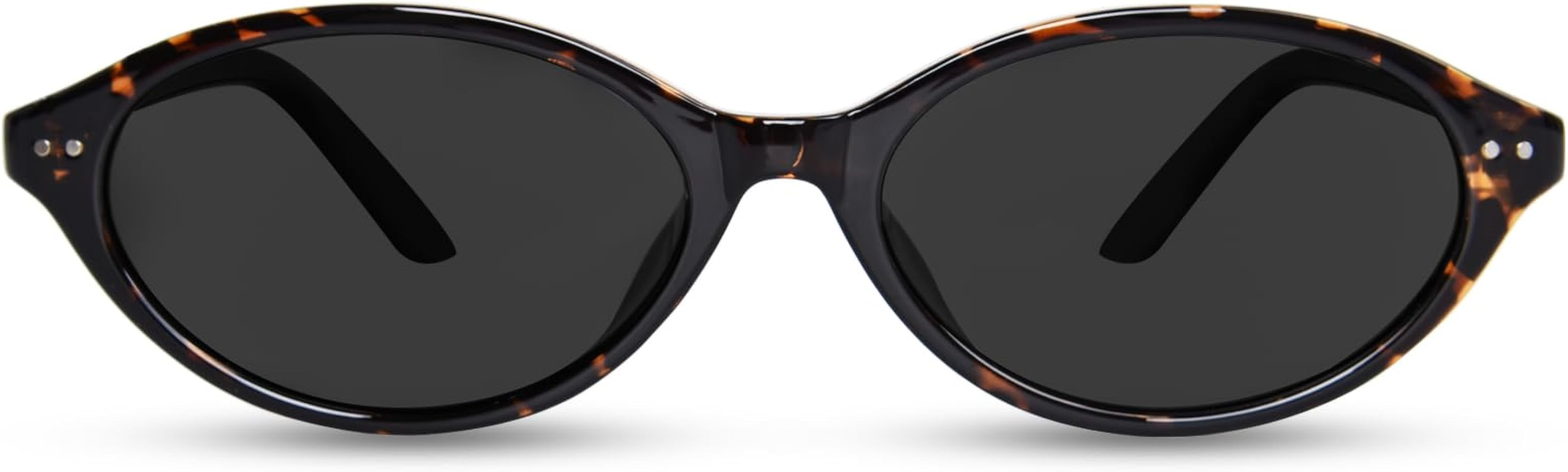 Polarized Sunglasses for Women, TR90 Vintage Oval Cat Eye Shape 90s Y2K Style, Lightweight with U... | Amazon (US)