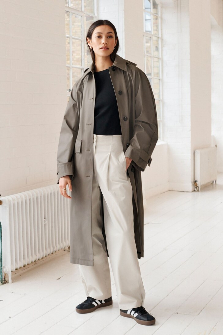Neutral Rubber Trench Coat | Lipsy