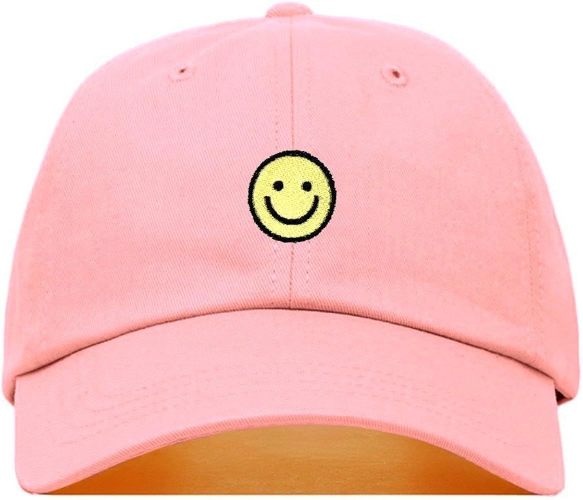 Smiley Face Baseball Hat, Embroidered Dad Cap, Unstructured Soft Cotton, Adjustable Strap Back (M... | Amazon (US)
