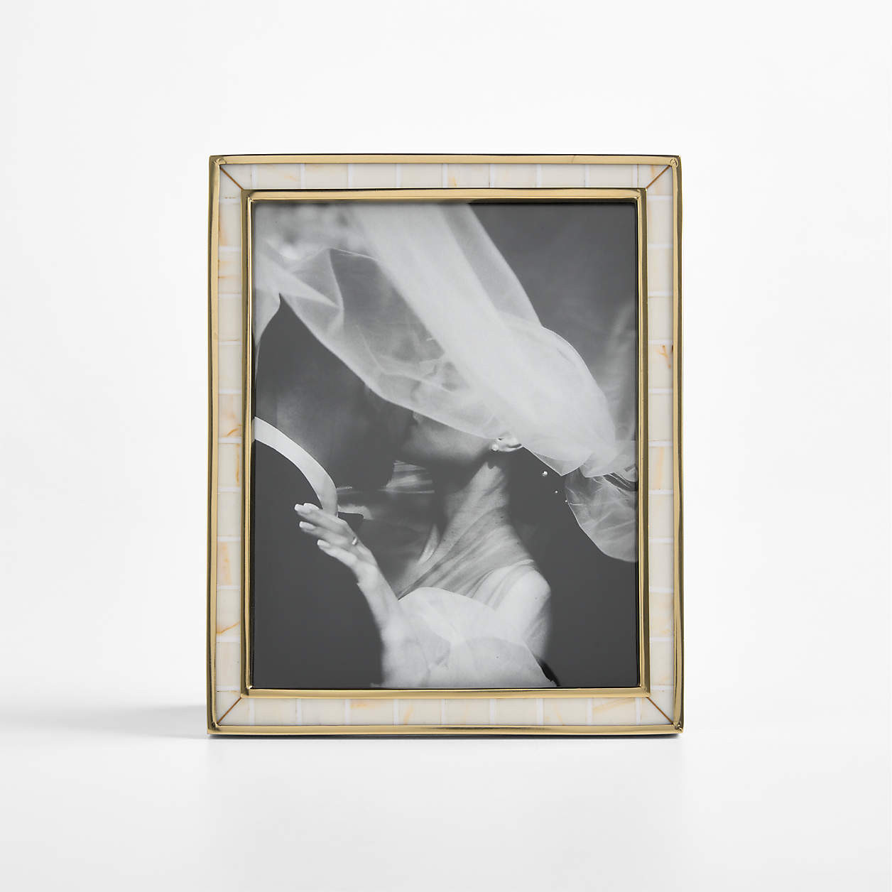 Love Story Ivory and Gold Resin 8"x10" Picture Frame by Laura Harrier and Tiffany Howell | Crate ... | Crate & Barrel
