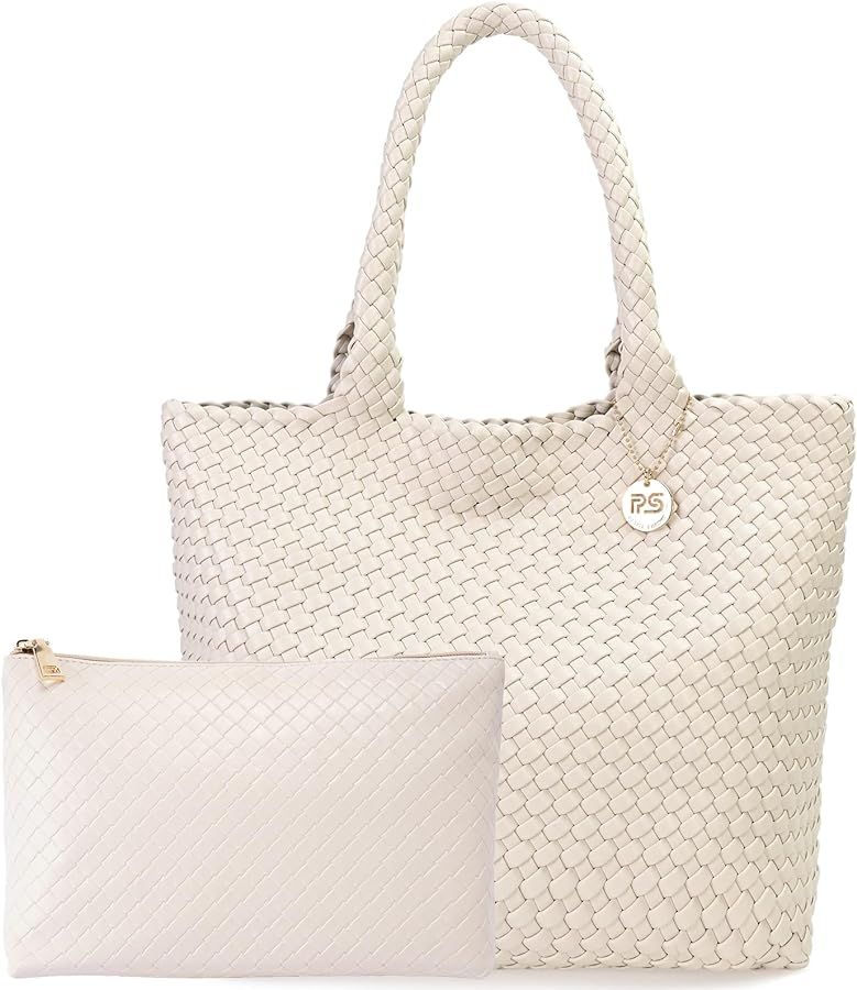 PS PETITE SIMONE Woven Tote Bag for Women Large Woven Purse Woven Leather Handbags Braided Purse ... | Amazon (US)