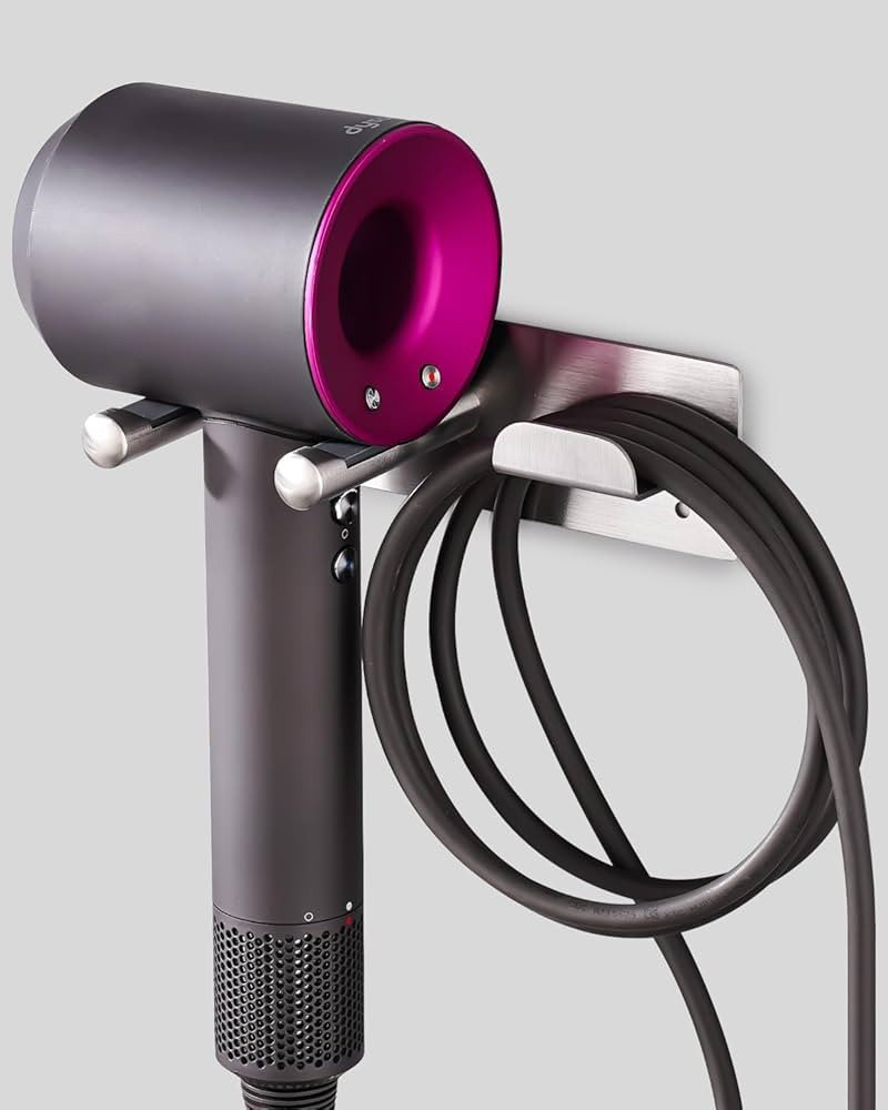 Hair Dryer Holder, SUS304 Adhesive Blow Dryer Holder Wall Mounted Compatible with Dyson Hair Drye... | Amazon (US)
