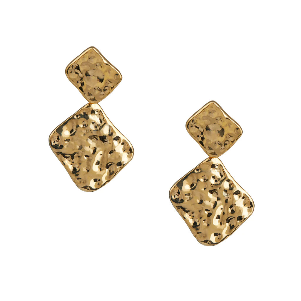 Molten Overlapping Square Earrings | Orelia