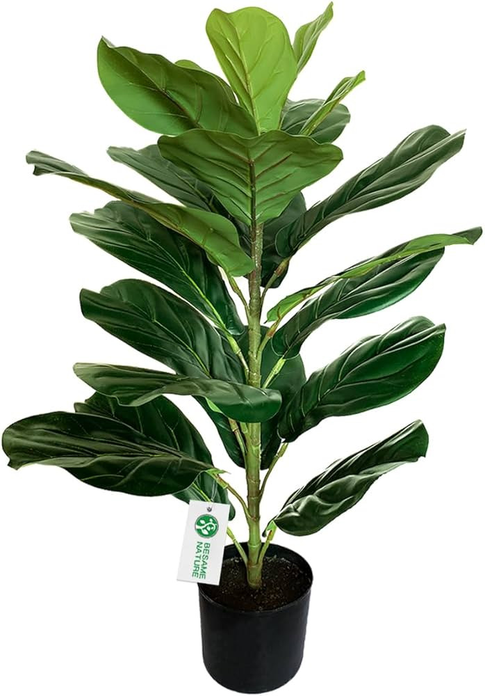 BESAMENATURE 30" Little Artificial Fiddle Leaf Fig Tree/Faux Ficus Lyrata for Home Office Decorat... | Amazon (US)