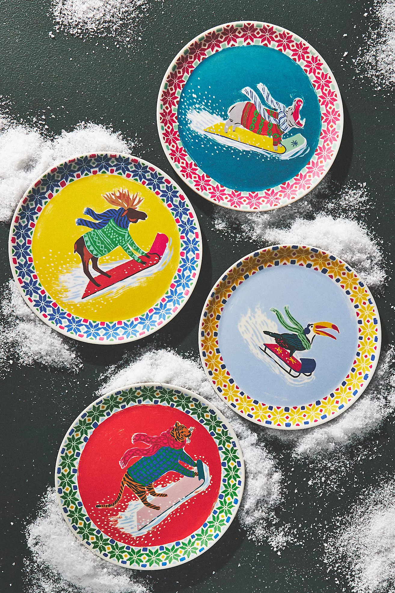 Emily Taylor for George & Viv Melamine Dessert Plates, Mixed Set of 4 | Anthropologie (US)