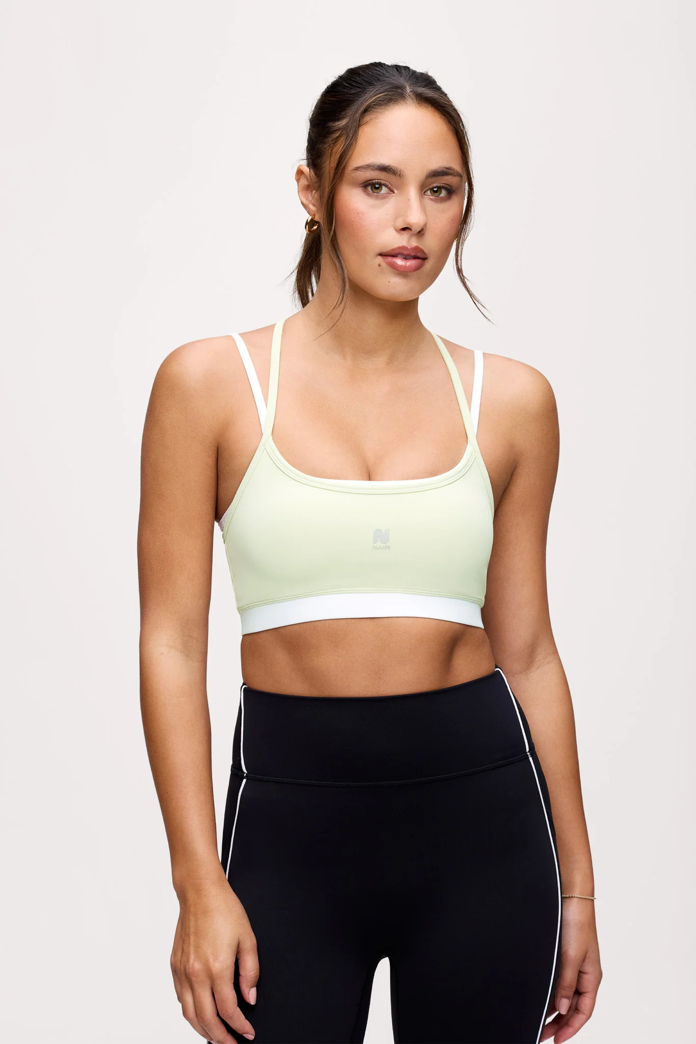 Motion Contrast Layering Bra | Matcha | nuuds
