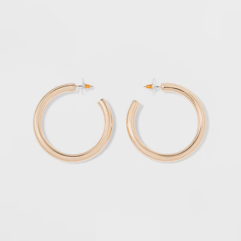 Thick Hoop Earrings - A New Day™ Gold | Target