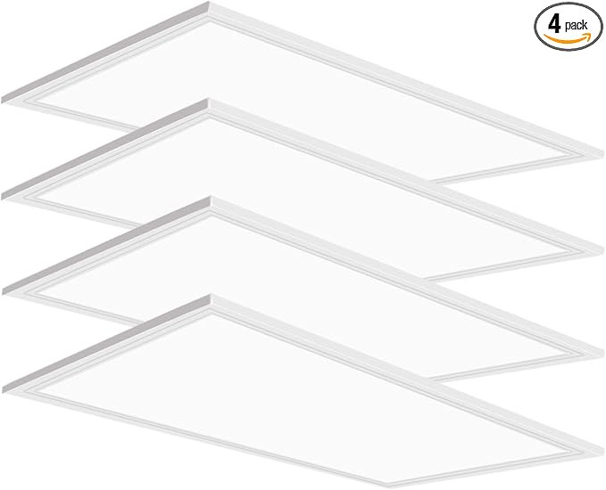 4 Pack 2x4 LED Flat Panel Light Drop Ceiling Light Fixture, 7800LM LED Drop Ceiling Office Fixtur... | Amazon (US)