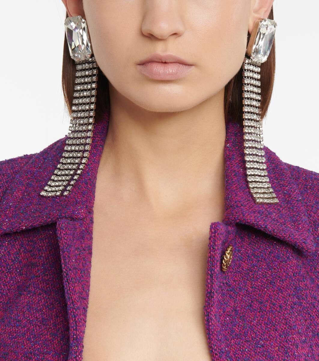 Crystal-embellished clip-on earrings | Mytheresa (UK)