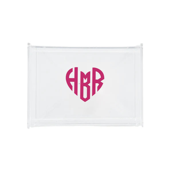 Heart Monogram Acrylic Catchall Box | Sprinkled With Pink