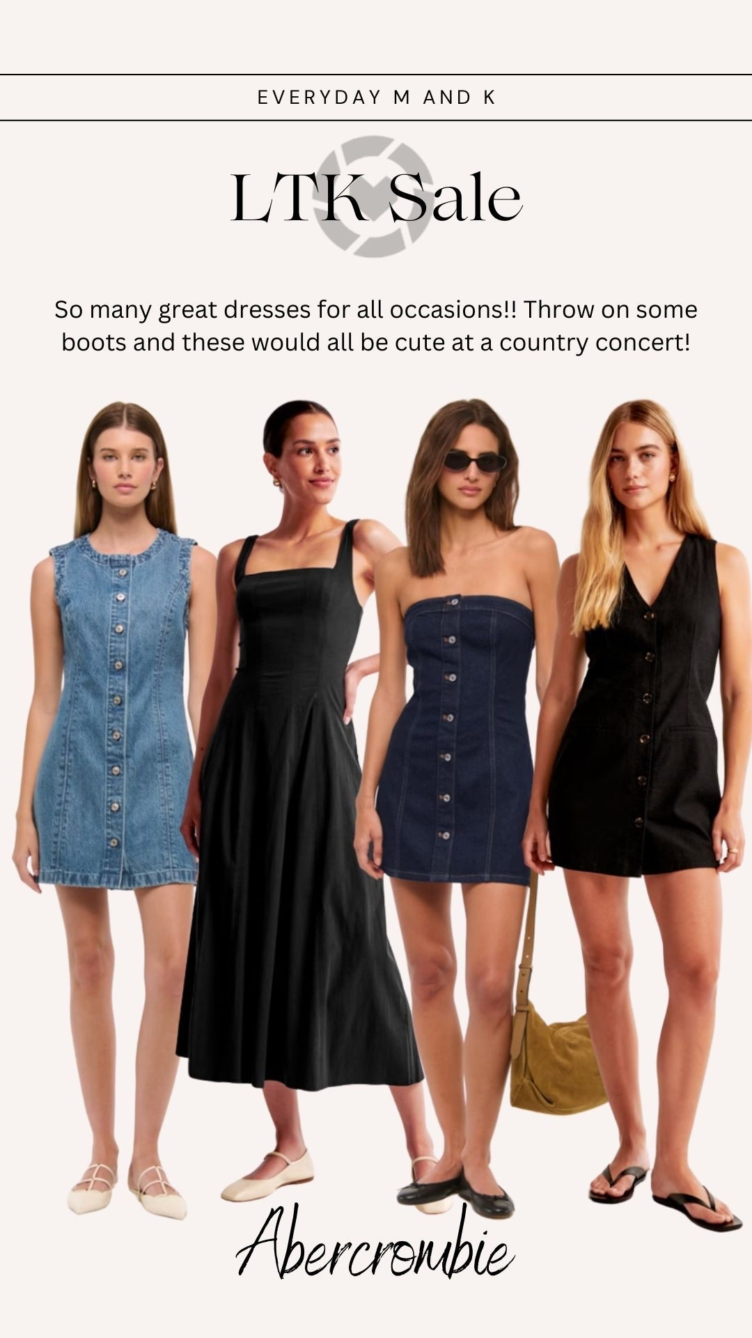 Love love love these Abercrombie dresses. Would be so cute with some boots for a concert! 

#LTKSeasonal #LTKStyleTip #LTKSpringSale