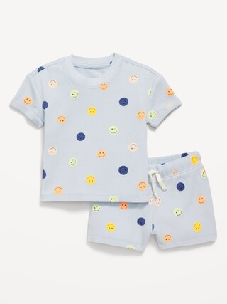 Printed Waffle-Knit Top and Shorts Set for Baby | Old Navy (US)