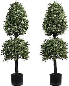 4ft Boxwood Ball Shape Artificial Topiary Tree Porch Decor, Outdoor Plants 2Pack | Amazon (US)