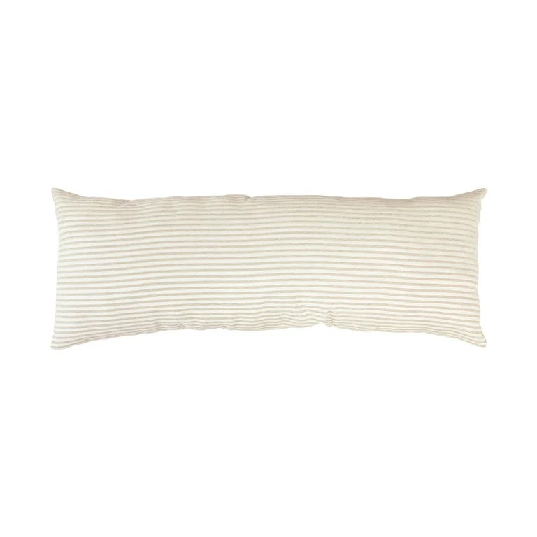 Mainstays 14" x 36" Beige Yarn Dyed Stripe Lumbar Decorative Pillow | Walmart (US)