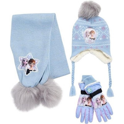 Frozen Girl's Insulated Snow Set, Winter Hat, Scarf, & Ski Gloves, Kids Ages 4-7 | Target