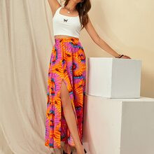 M-slit Tie Dye Maxi Skirt | SHEIN