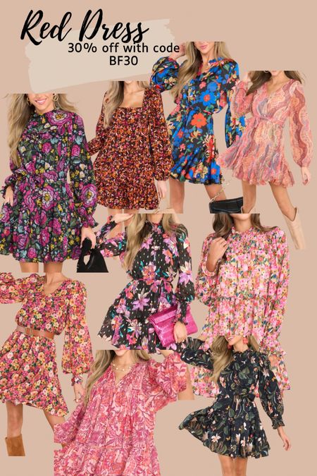 Last day for 30% off, and there are so many great options! Love all these pretty winter dresses! Perfect for date night, dinner out, girls night out! Floral dresses • sale alert • dress sale • fun dress 

#LTKsalealert #LTKfindsunder50 #LTKCyberWeek