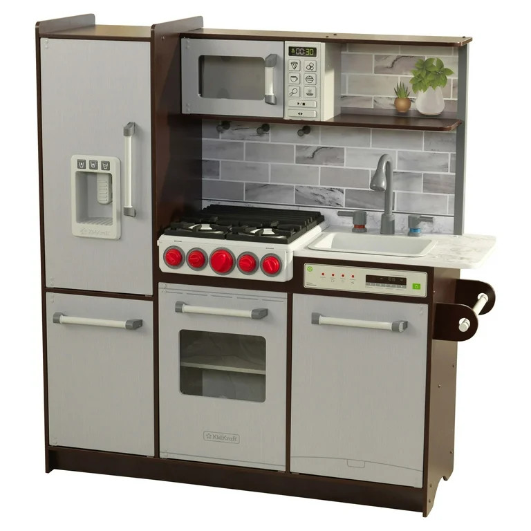 KidKraft Uptown Elite Espresso Play Kitchen with Lights and Sounds | Walmart (US)