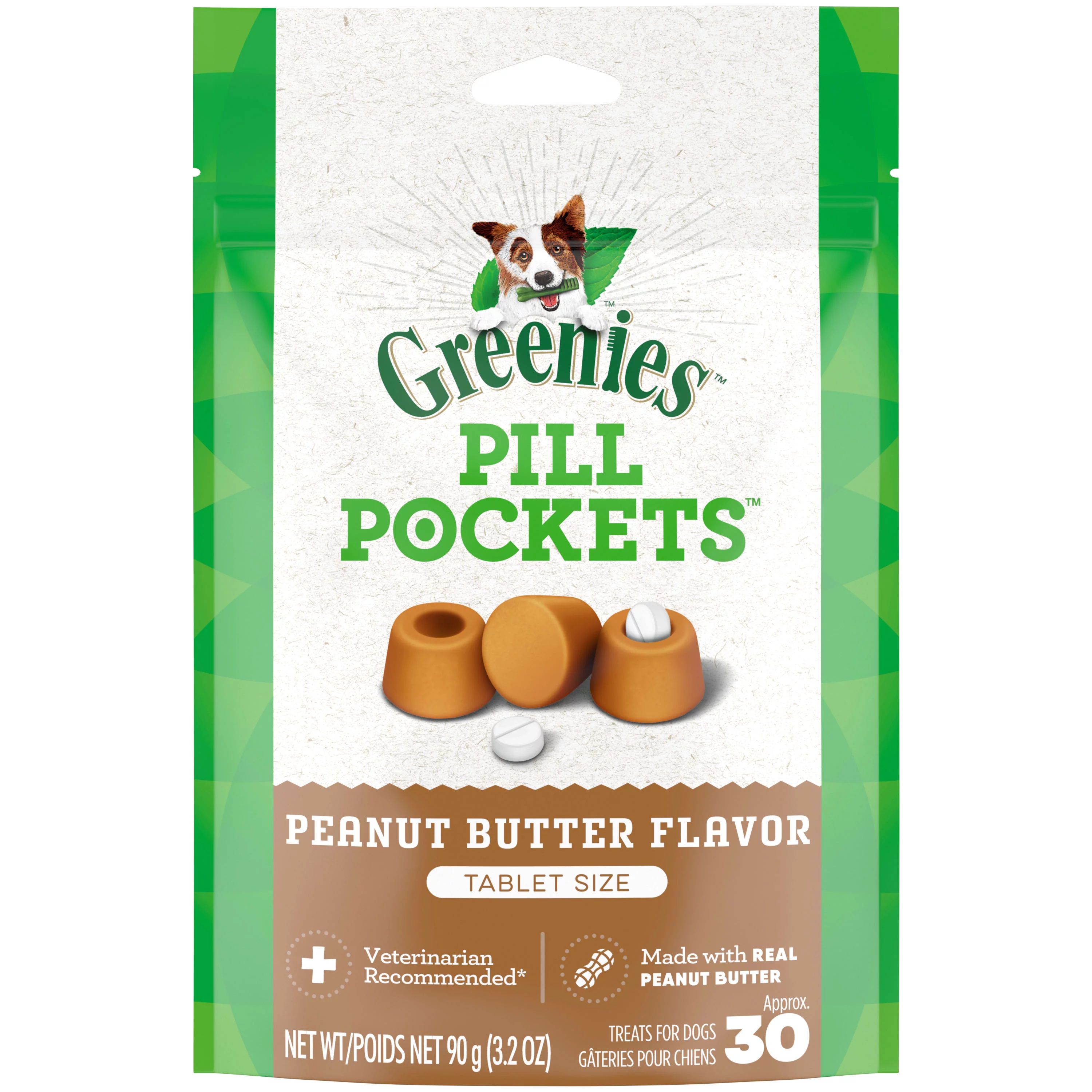 GREENIES PILL POCKETS for Dogs Tablet Size Natural Soft Dog Treats with Real Peanut Butter, 3.2 o... | Walmart (US)