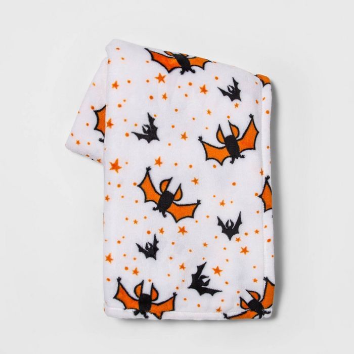 Bat Halloween Throw Blanket Orange/Black - Hyde &#38; EEK! Boutique&#8482; | Target