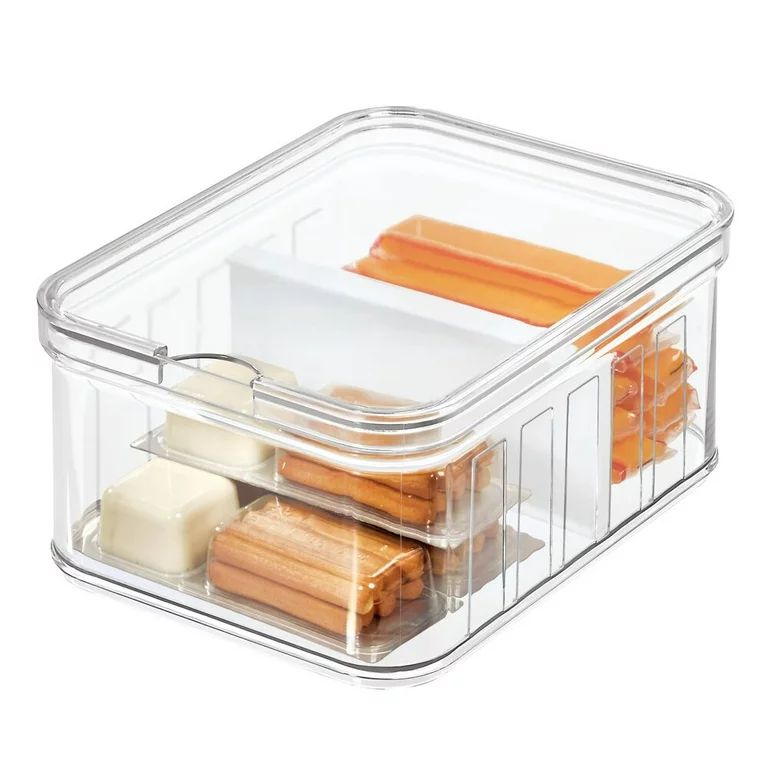 iDesign Plastic Refrigerator and Pantry Divided Bin, Modular Stacking Food Storage Box for Freeze... | Walmart (US)