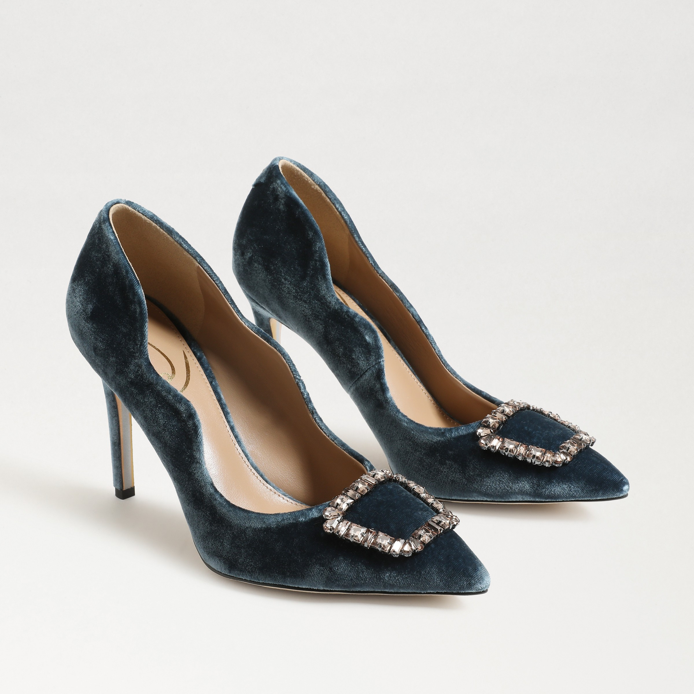 Sam Edelman Harriett Pointed Toe Heel Deep Sapphire Velvet 6.5 | Sam Edelman