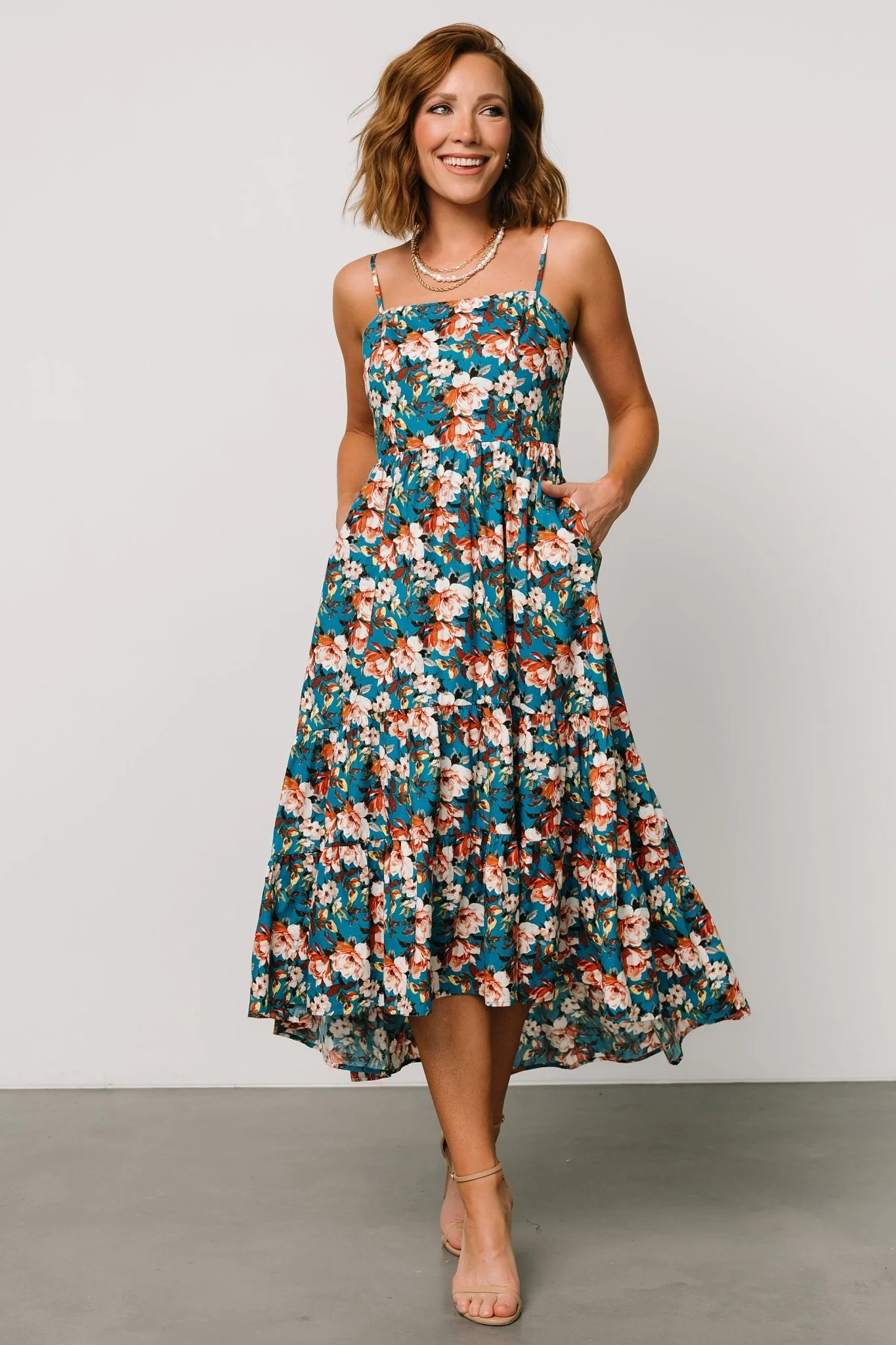 Shari Tank Maxi Dress | Deep Blue Floral | Baltic Born