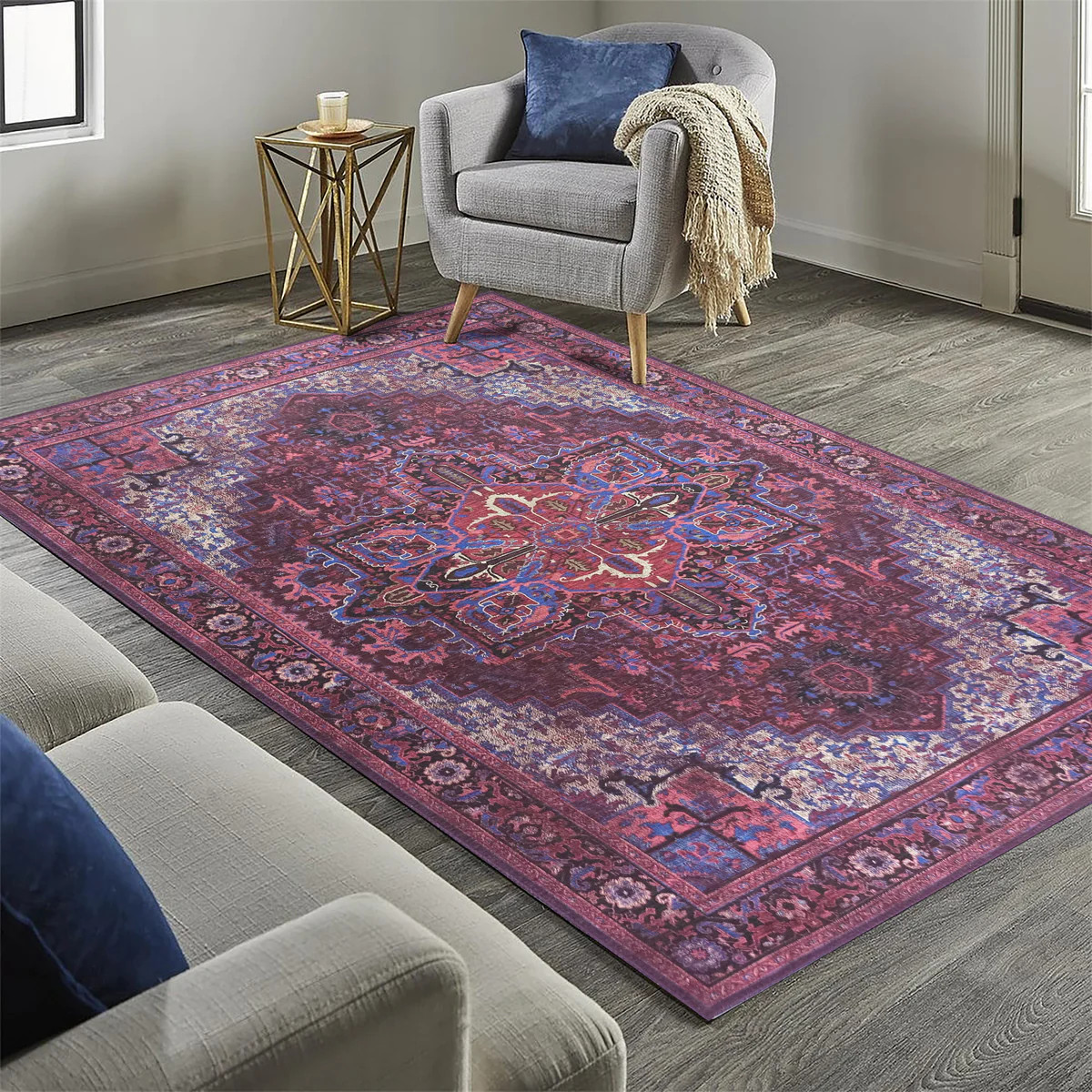 Vivianne Burgundy Maroon Red Modern Persian Rug | Fame Rugs