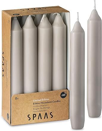 SPAAS Straight Beige Candle Sticks - Pack of 8 6" Long Candles | 5 Hour Long Burning Unscented Ca... | Amazon (US)