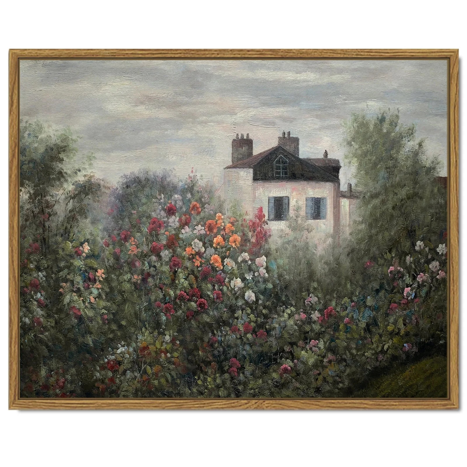 Drsoum Landscape Canvas Wall Art Vintage Classical Framed Paints Flower Garden Room Decor - 11x14... | Walmart (US)