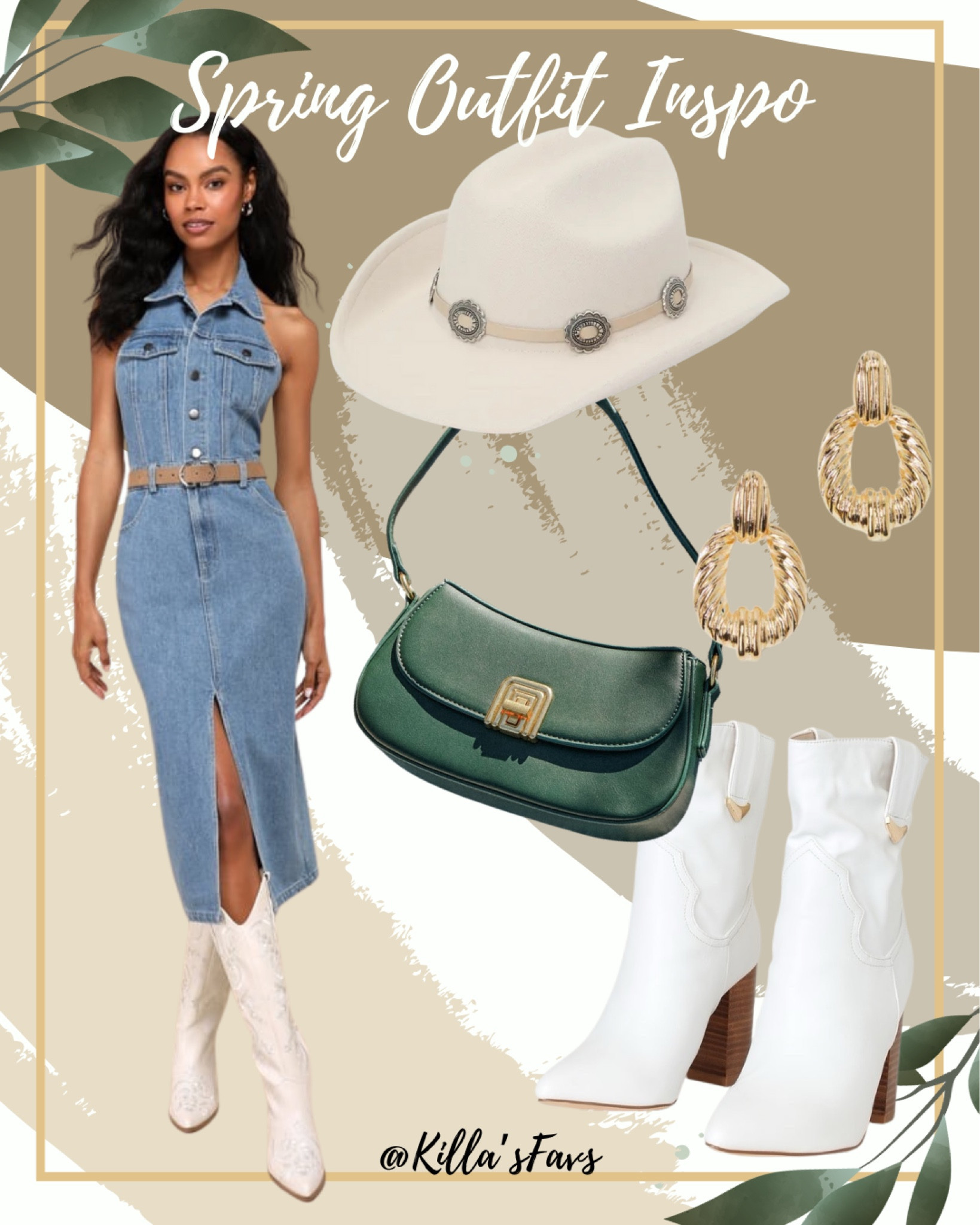 Denim dress and sleek accessories are perfect for this spring😍 I am absolutely obsessed with all of the denim dresses + skirts that are on the market right now! This one could be paired with a bright colored cardigan for the workplace, or styled as shown for a night out or country concert! 

#westernwear #westernfashion #western #cowgirl #cowgirlstyle #fashion #denim #denimdress #denimfashion #western #westernboots #spring #springsale #cowboy #cowgirlboots #boots #jeandress #wearitmultipleways

#LTKSpringSale 

#LTKsalealert #LTKworkwear