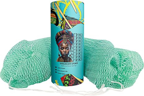 African Net Sponge, Premium Authentic Exfoliating Body Scrubber, Extra Long Stretch Bath Sponge f... | Amazon (US)