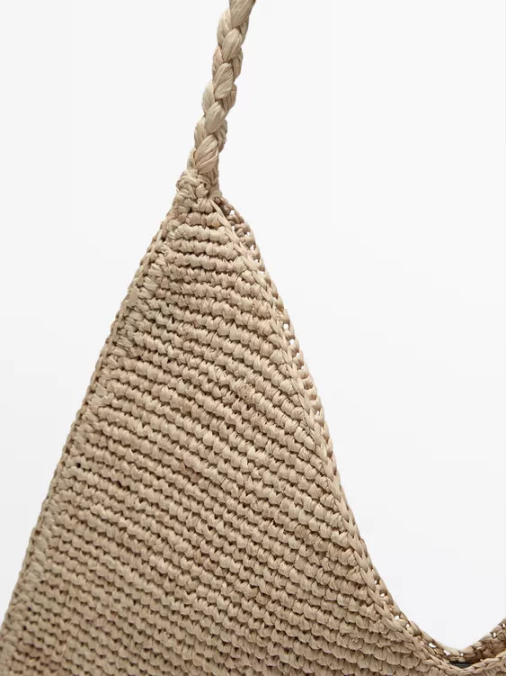 Raffia tote bag | Zara Canada