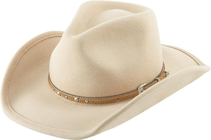 MIX BROWN Cowboy Hat for Men Western Hats for Women 100% Australian Wool Cowgirl Hat Felt Outback... | Amazon (US)