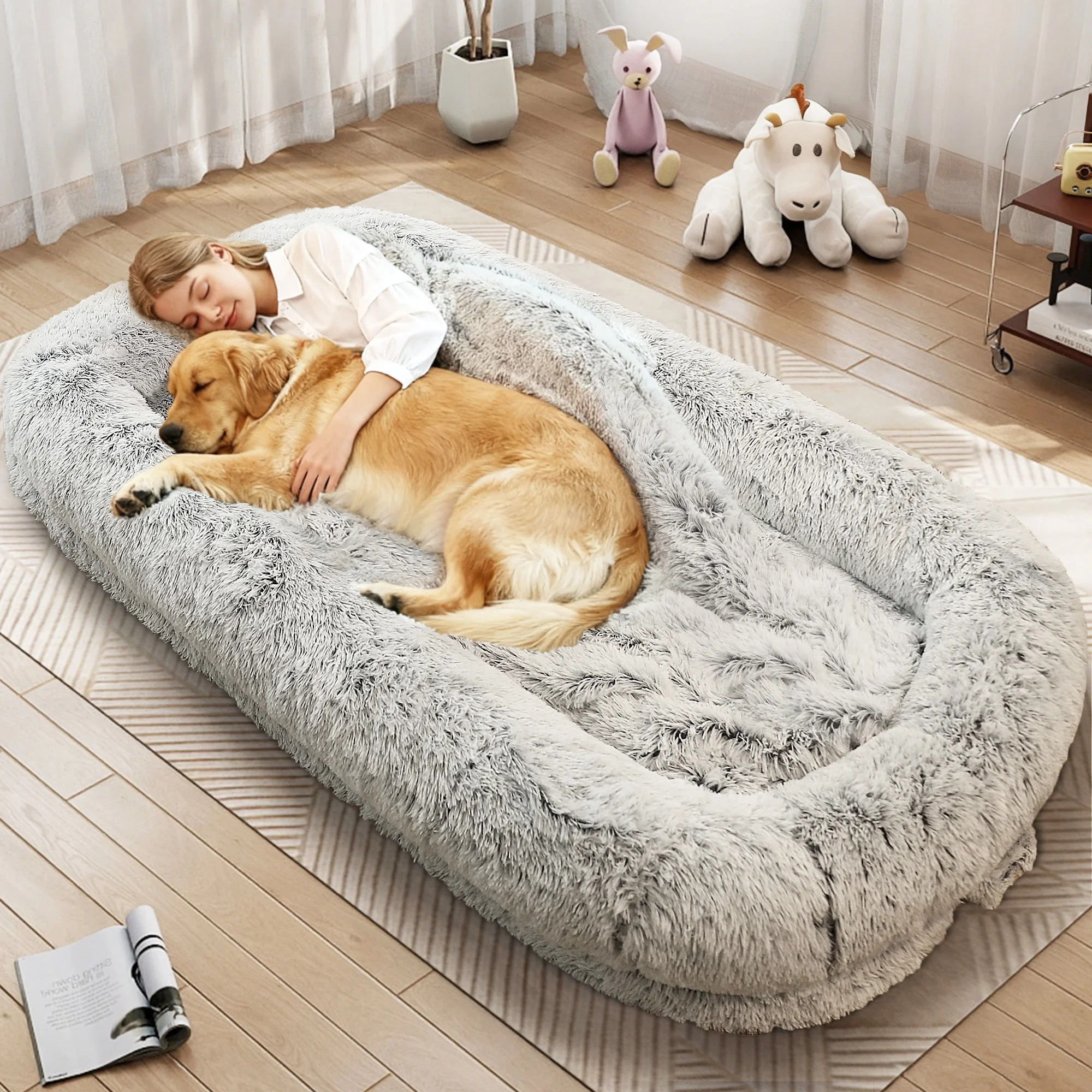 TUAREX Human Dog Bed for Adults, 76"x46"x10" Large Human Size Dog Bed, Removable Cover, Washable,... | Walmart (US)