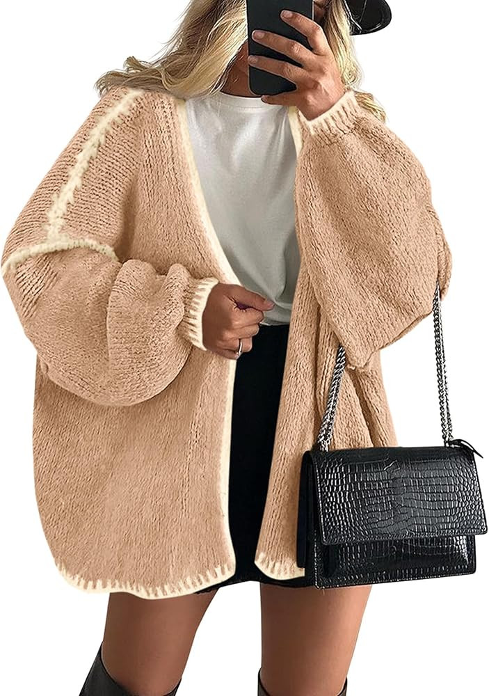 PRETTYGARDEN Womens Open Front Oversized Cardigan Sweaters | Amazon (US)