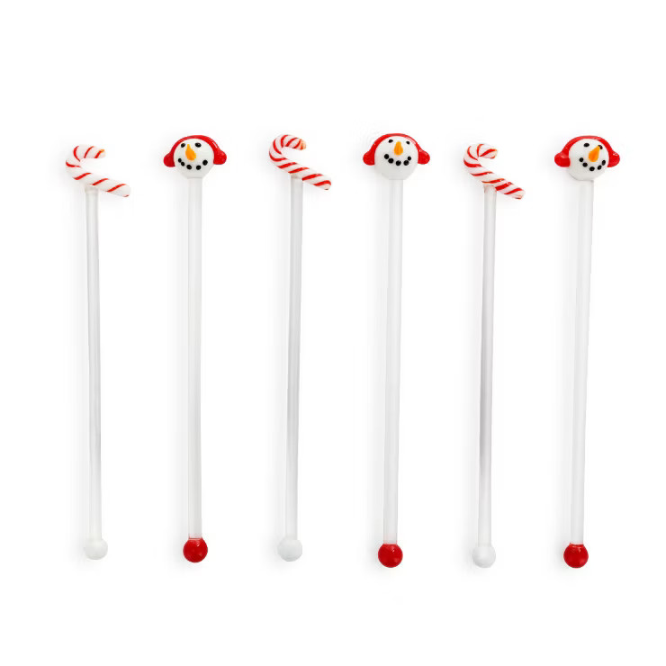 DEMDACO Hand Blown Glass Christmas Stir Sticks - 6 Assorted | Target