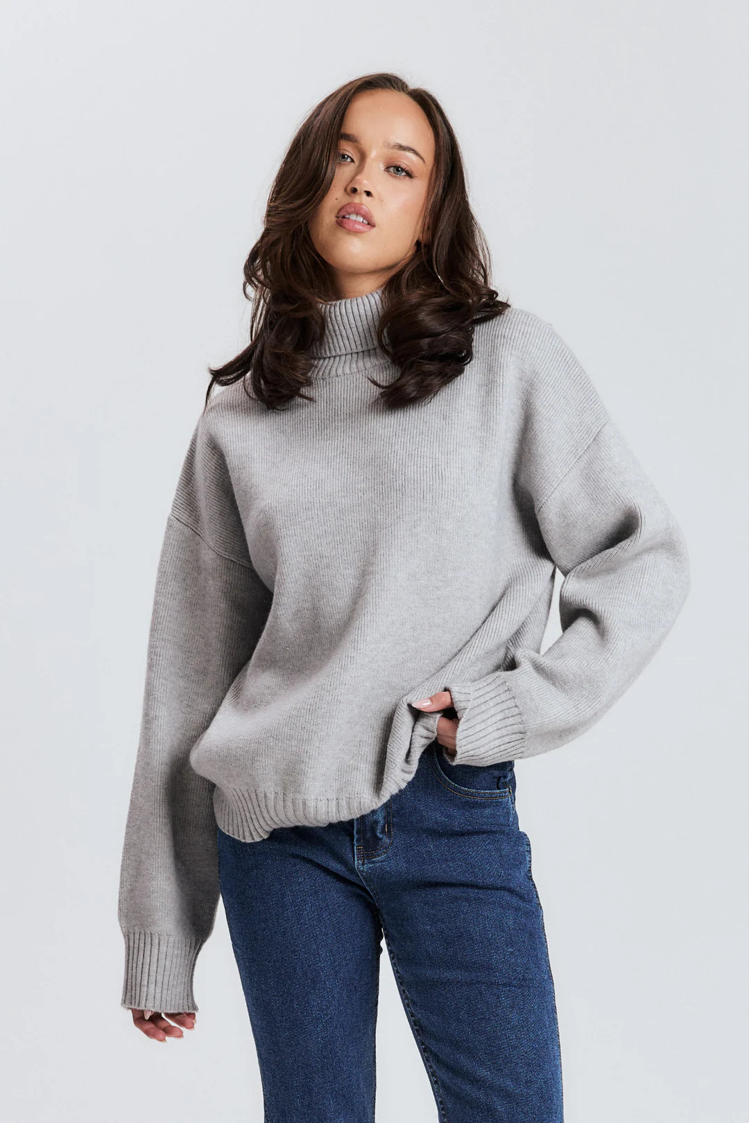 Grey Turtleneck Knit | All for Mimi