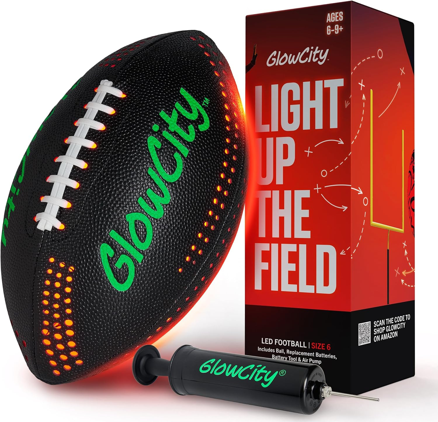 GlowCity Glow in The Dark Football - Size 3/6 Light Up Ball Gifts for Kids, Teens & Adults - Brig... | Amazon (US)
