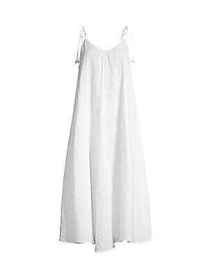 Embroidered Voile Tie Strap Cover-Up Dress | Saks Fifth Avenue