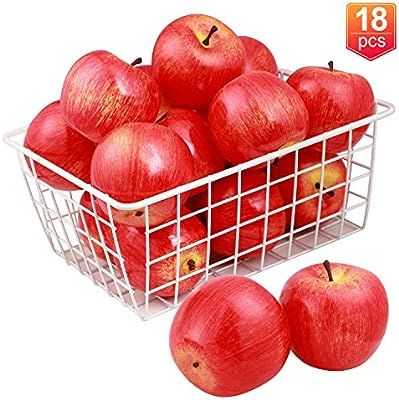 18 Pcs Fake Fruit, YINGERHUAN Artificial Lifelike Realistic Apple Fruits Decoration for Kitchen, ... | Amazon (US)