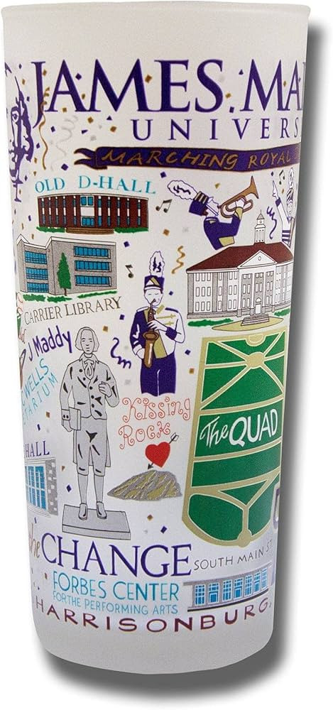 Catstudio Drinking Glass, James Madison University Glass Cup for Kitchen, Bar Glass Drinking Glas... | Amazon (US)