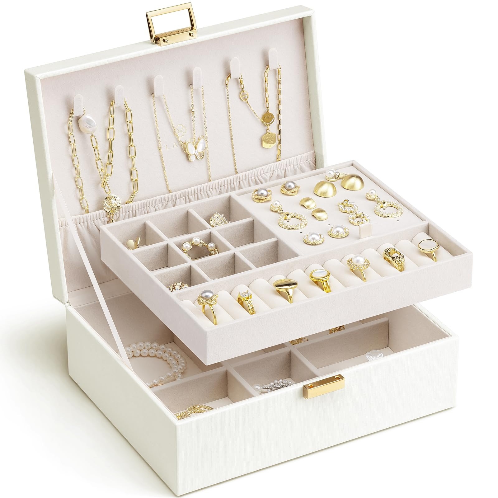 Vlando Graduation Gifts,2 Layer Jewelry Box, Teacher Gifts,Large Jewelry Organizer for Women Remo... | Amazon (US)