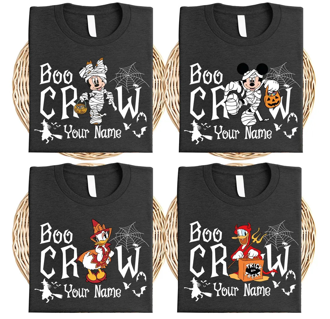 Disney Custom Boo Crew Shirt, Mickey & Friends Halloween T-shirt, Mickey Mummy Crew Tees, Goofy S... | Etsy (US)