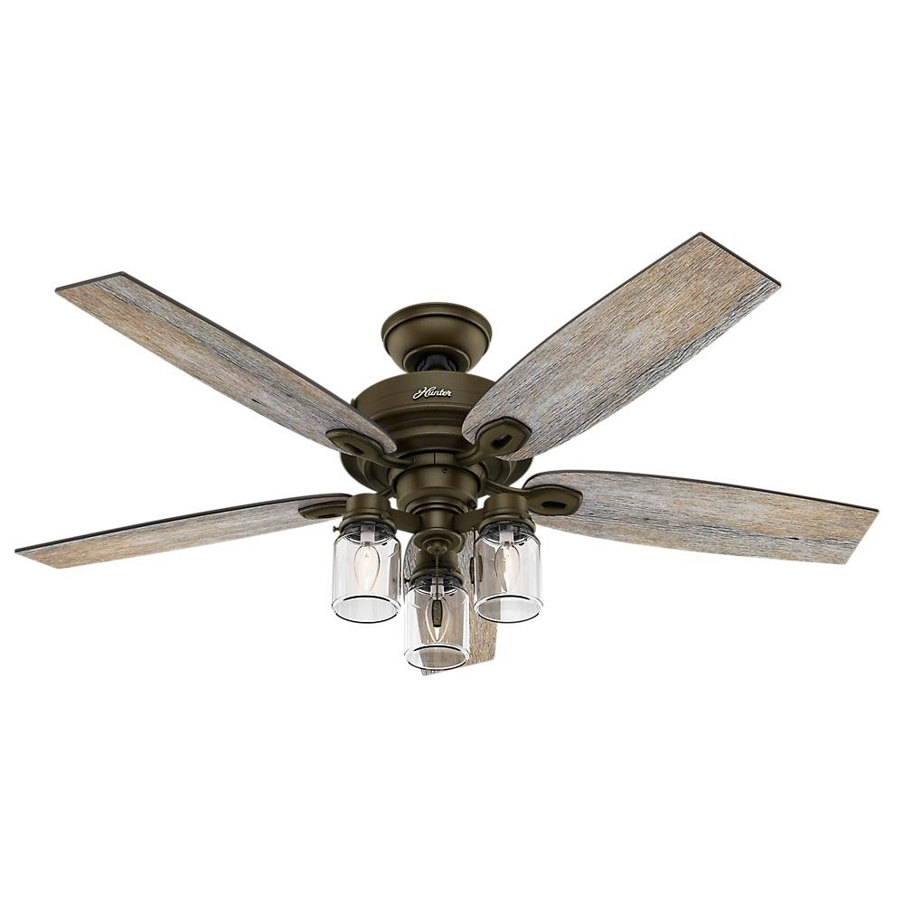 Hunter Crown Canyon 52 in. Indoor Fresh White Ceiling Fan-53361 - The Home Depot | Home Depot